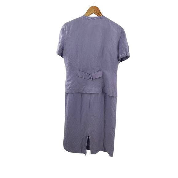 Jessica Howard Dress And Jacket Set Size 10 P Linen And Rayon Embroidery‎ - Picture 7 of 8